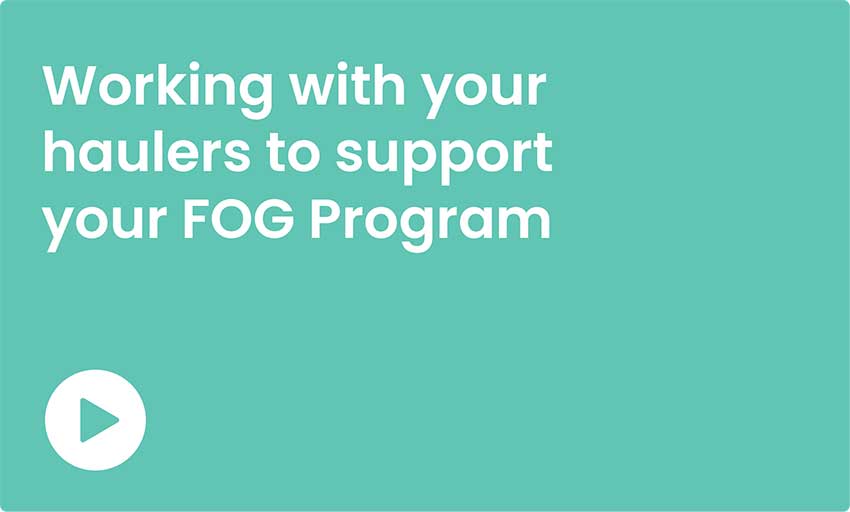 Working with your haulers to support your fog program.