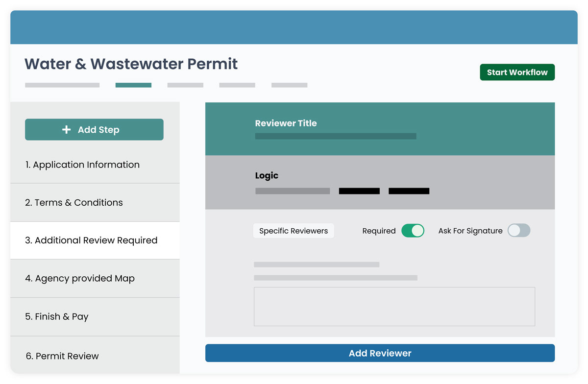 Water & wastewater permit application.