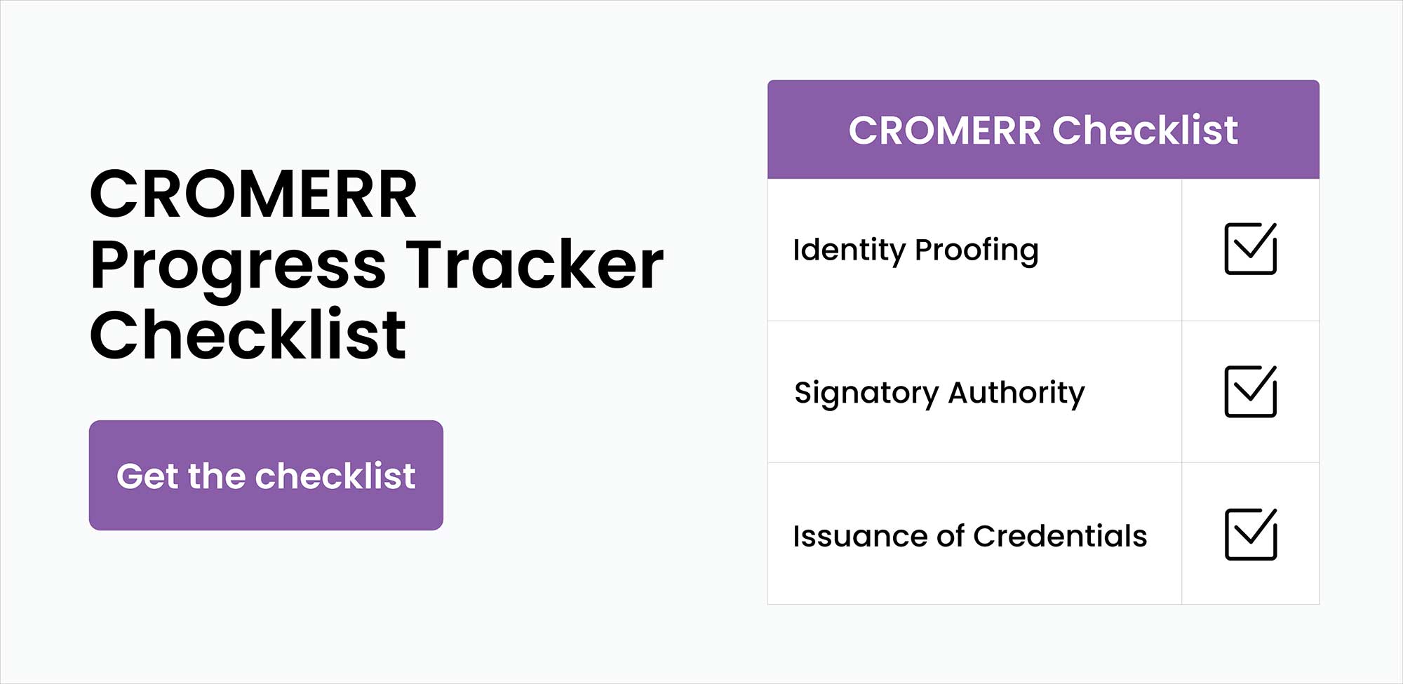 Progress tracker visualization for CROMERR application stages, including identity proofing, signatory authority and issuance of credentials