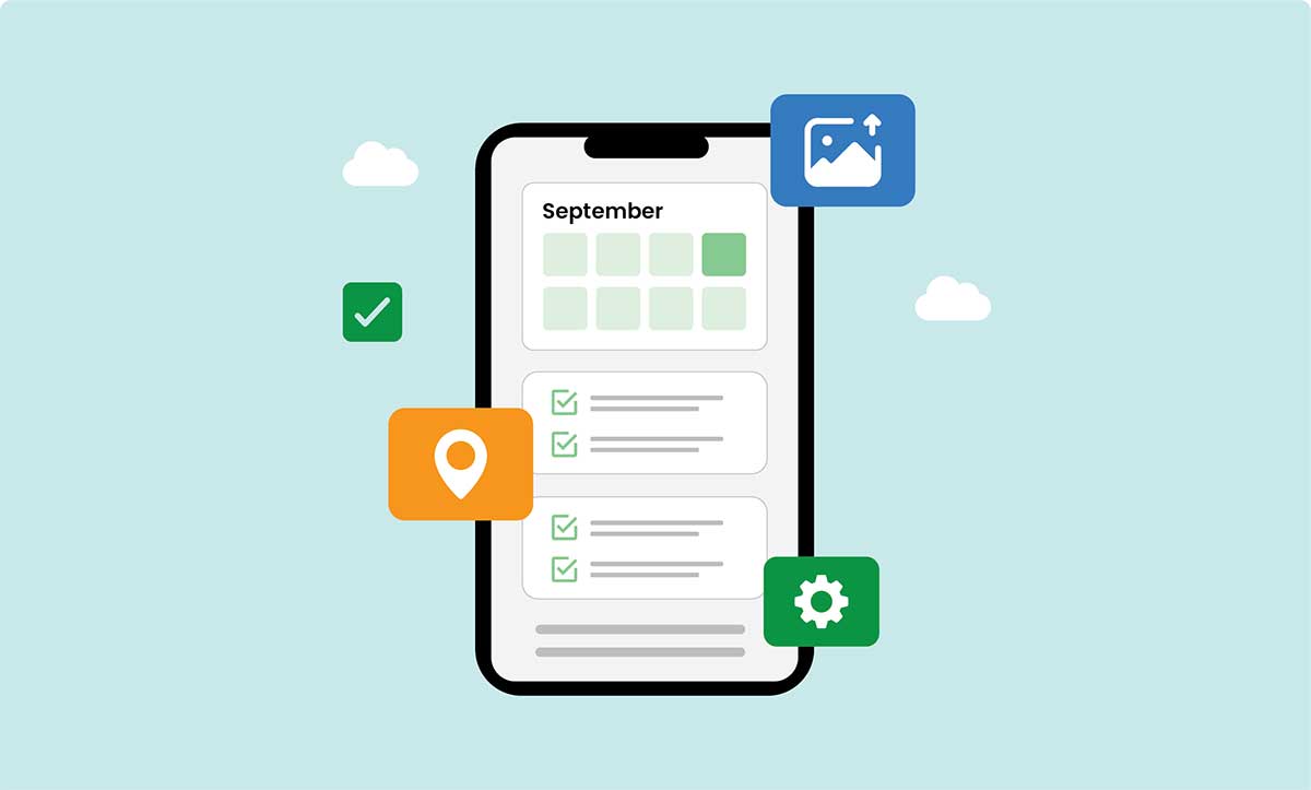 Phone with various icons representing the benefits of online submissions