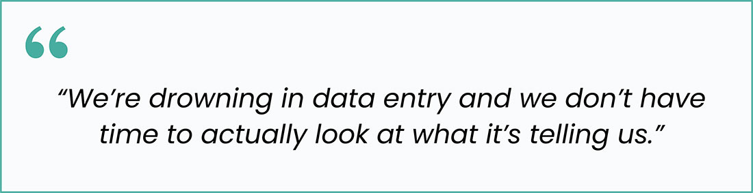 Quote: “We’re drowning in data entry and we don’t have time to actually look at what it’s telling us.” Highlights how manual work limits insight in utility compliance programs.