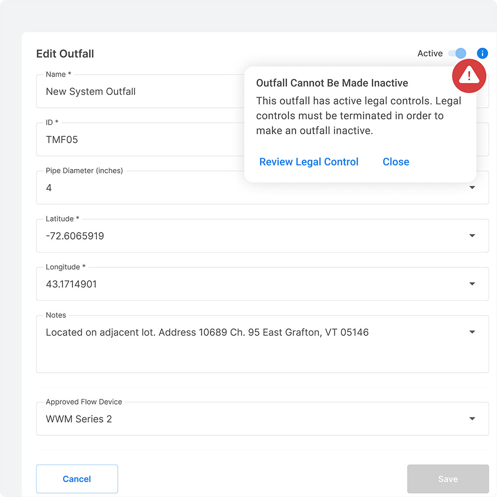 SwiftComply interface displaying a compliance safeguard tooltip that blocks an out-of-sequence action with explanatory alert